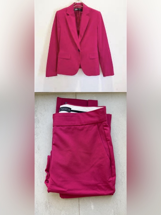 Zara Jackets & Blazers - ZARA Hot Pink Tailored Blazer + Matching Pants Set XS / US 2 Power Suit